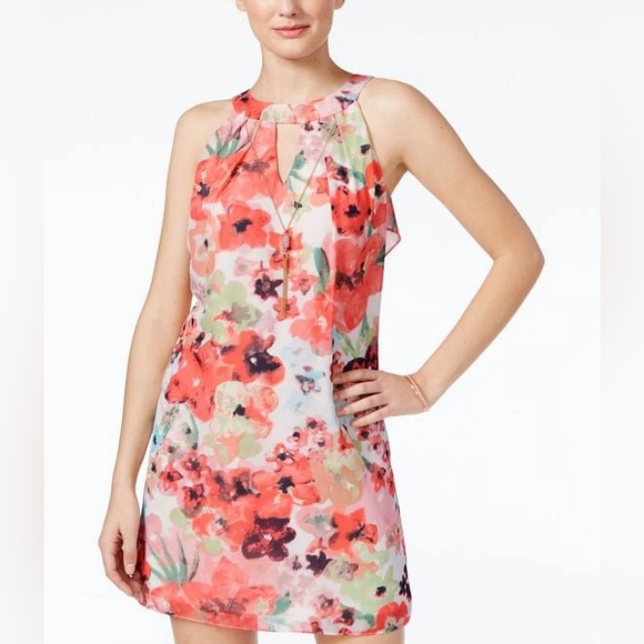 BCX Dresses & Skirts - BCX summer floral dress with attachable necklace